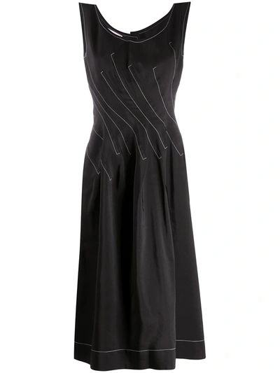 Marni Twisted-waist A-line Dress In Black
