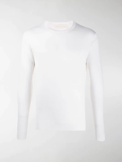 Brett Johnson Lightweight Crew Neck Sweatshirt In White