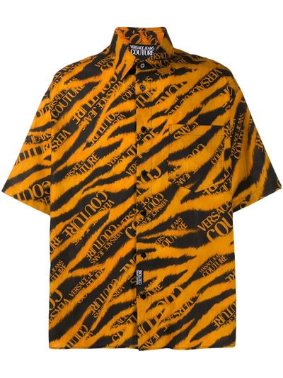Versace Jeans Couture Animal-print Shirt In Black