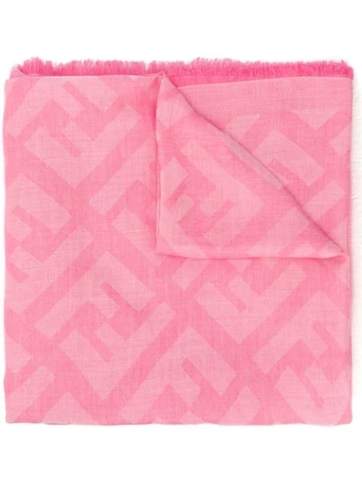 Fendi Jacquard Ff Motif Stole In Pink