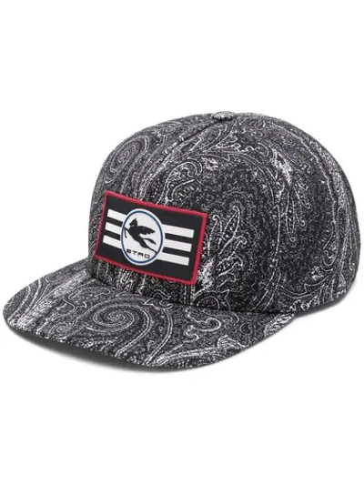 Etro Logo Patch Baseball Cap In Black