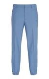 Prada Cotton-twill Slim-leg Pants In Blue