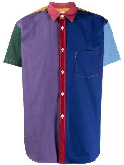 Comme Des Garçons Shirt Color Block Cotton Shirt In Multicolor
