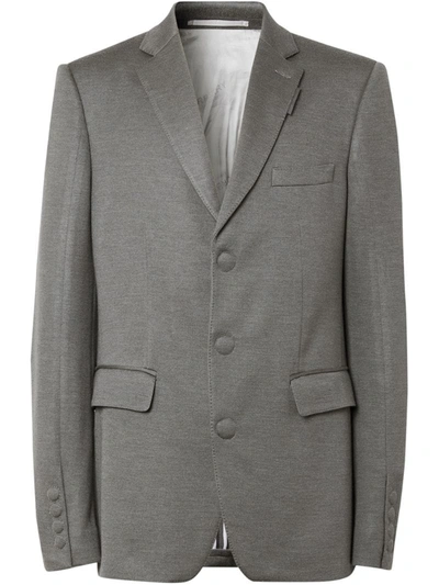 Burberry English Fit Cashmere Silk Jersey Tailored Jacket In Grey