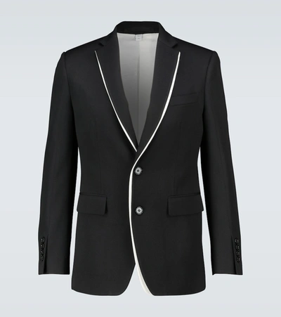 Burberry English Fit Double-front Detail Wool Tailored Jacket In Black