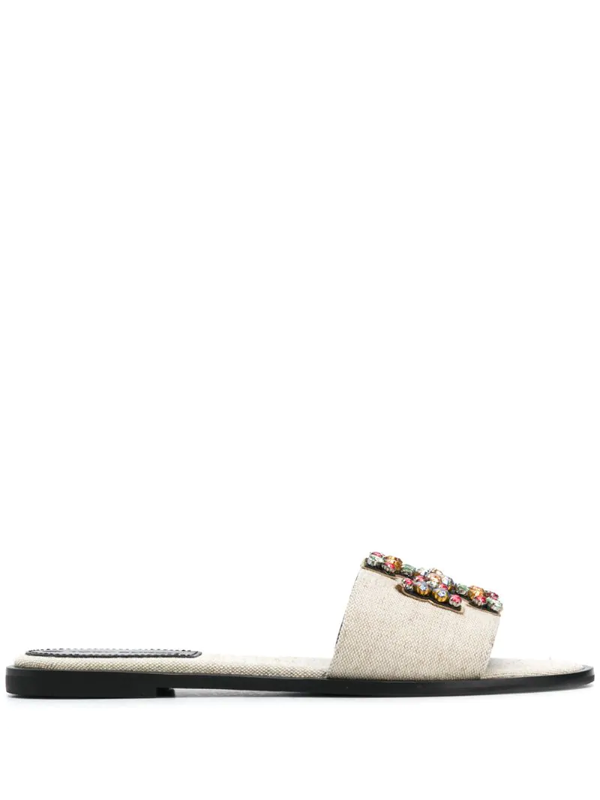 ines embellished leather slides