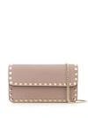 Valentino Garavani Rockstud Wallet Crossbody Bag In Neutrals