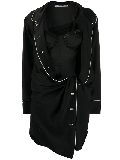 Alexander Wang Asymmetric Pyjama Dress In Black