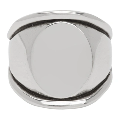 Bottega Veneta Silver Signet Ring In 8117 Gold