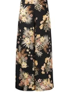 Liu •jo Floral Print Wide Trousers In Black