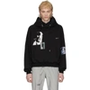 Heliot Emil Screen Print Logo Embroidered Hoodie In Black