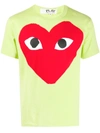 Comme Des Garçons Play Heart Print Round Neck T-shirt In Green