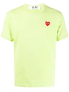 Comme Des Garçons Play Heart Embroidered Round Neck T-shirt In Green