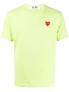 Comme Des Garçons Play Heart Embroidered Round Neck T-shirt In Yellow