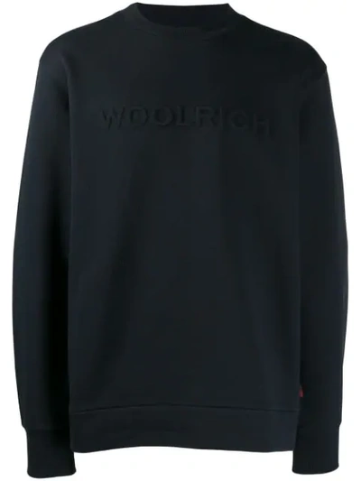 Woolrich Embroidered Logo Sweatshirt In Blue