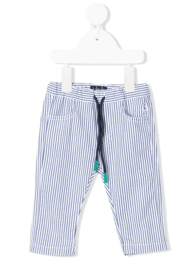 Il Gufo Babies' Striped Trousers In White And Blue