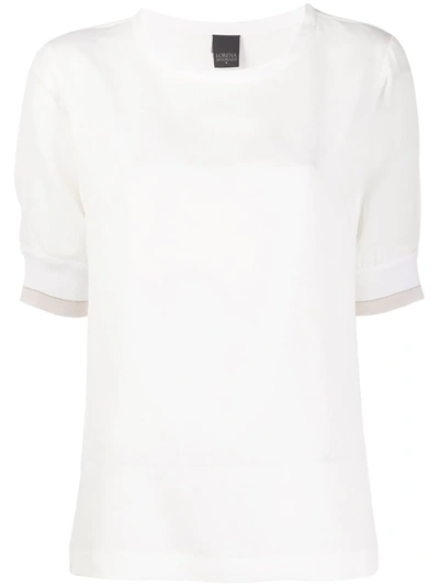 Lorena Antoniazzi Lamè Details T-shirt In Ivory Colour In White