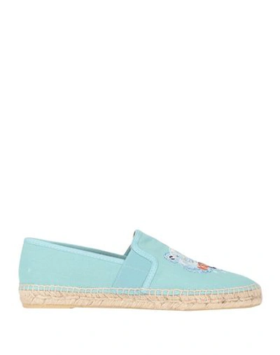 Kenzo Elastic Tiger Espadrilles In Aqua Color In Turquoise