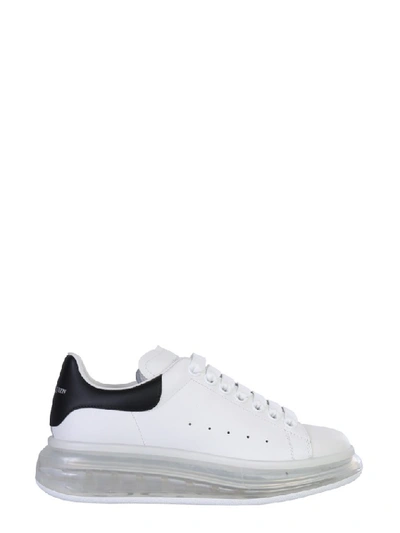 Alexander Mcqueen Perforated Logo Sneakers In White/black