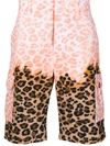 Msgm Leopard-print Cargo Shorts In Multicolor