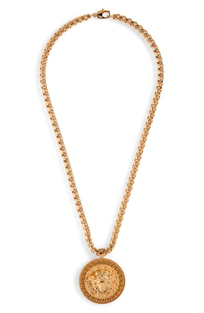Versace Men's Medusa Head Pendant Necklace In Gold