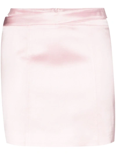 Gauge81 Monteria Wrap-detailed Mini Skirt In Pink