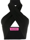 Gauge81 Valencia Crepe De Chine Cropped Top In Black