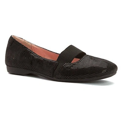 Taryn Rose Bary Patterned Suede Flat, Black