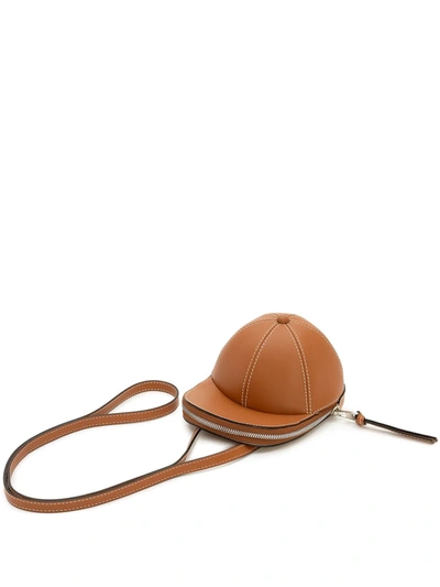 Jw Anderson Cap Midi Leather Cross-body Bag In Brown