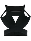 Rick Owens Wrap Crop Top In Black