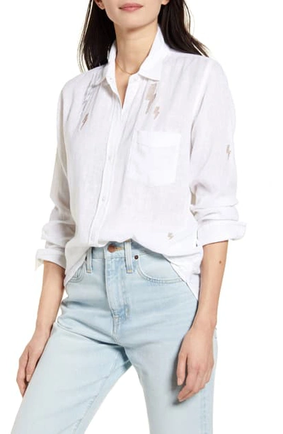 Rails Charli Button-down Long-sleeve Shirt In White Lightning Embroidery
