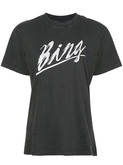 Anine Bing Lili Logo-print Cotton-jersey T-shirt In Black