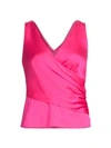 Bailey44 Aphrodite Contrast Satin Top In Hot Pink