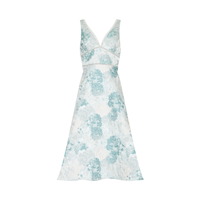 Aidan Mattox Fit-and-flare Jacquard Dress In Mint