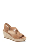 Eileen Fisher Beckon Wedge Sandal In Wheat Nubuck Leather