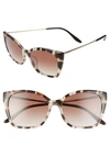 Prada 54mm Gradient Cat Eye Sunglasses In Brown/brown Gradient