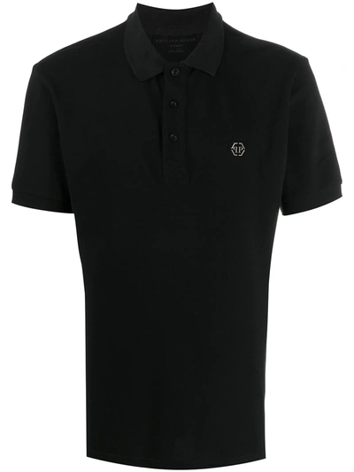 Philipp Plein Printed Polo Shirt In Black