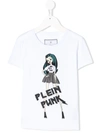 Philipp Plein Junior Kids' Logo Graphic Print T-shirt In White