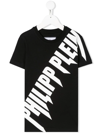 Philipp Plein Kids' Rock Pp Printed T-shirt In Black