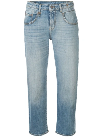 R13 Straight-leg Cropped Jeans In Blue