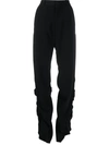 Y/project High-waisted Ruched Tailored Trousers In Black