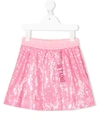 Alberta Ferretti Kids' Sequin-embellished Pull-on Skirt In Pink