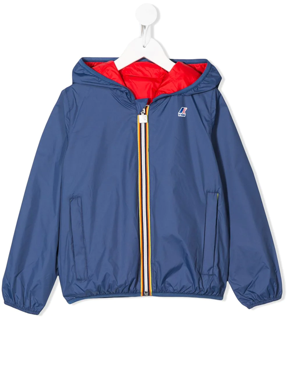 K-way Kids' Jacques Reversible Hooded Jacket In Blue | ModeSens