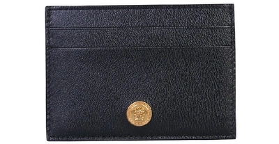 Versace Card Holder With Logo In Nero