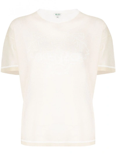 Kenzo T-shirt In Beige Cotton In White