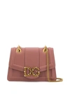 Dolce & Gabbana Small Dg Amore Bag In Calfskin In Rosa Polvere