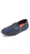 Swims Mesh And Rubber Penny Loafer, Navy