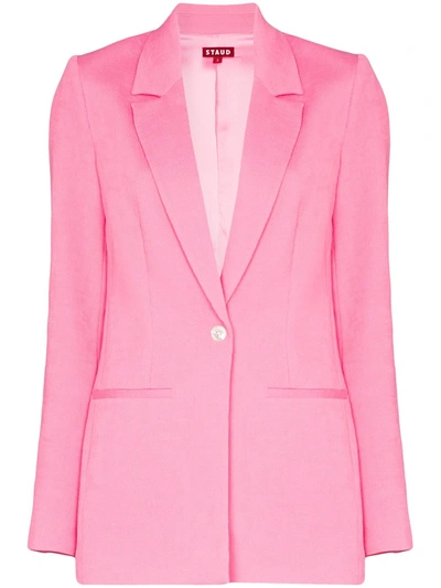 Staud Madden Single-breasted Blazer In Pink