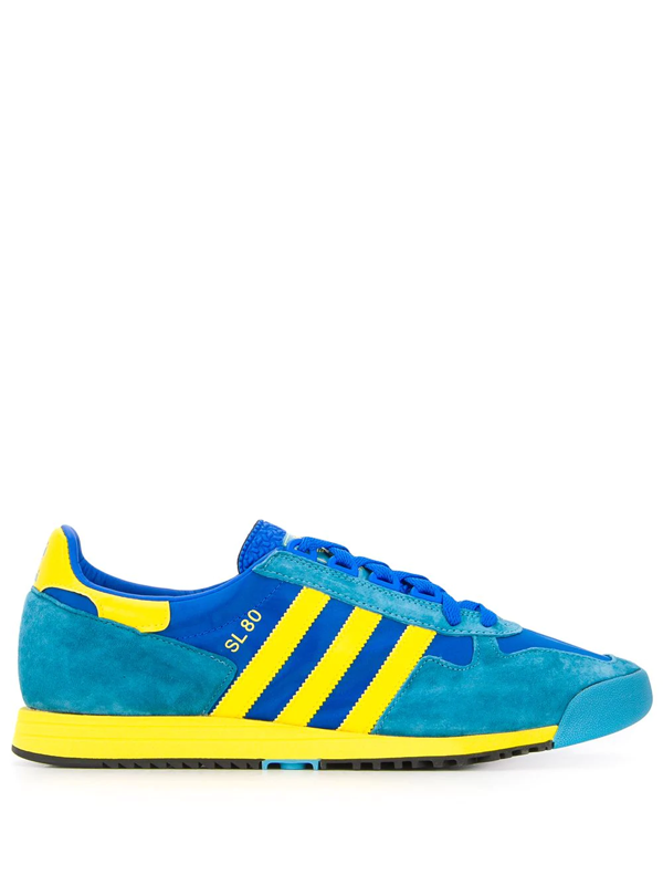 Adidas Originals Sl 80 Nylon, Suede And Leather Sneakers In Blue | ModeSens