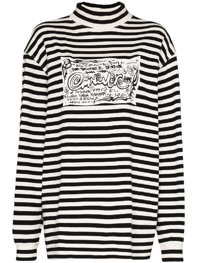 Eytys Compton Striped Oversized Top In Black